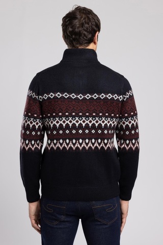 Lee Cooper Ground Erkek Dik Yaka Kazak Lacivert-21854 Lacivert
