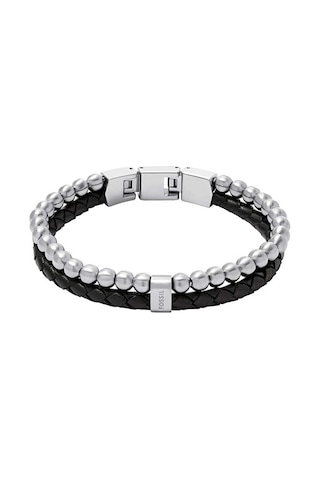 Fossil Jewel Jf04855-040 Erkek Bileklik Siyah - Metalik Gri