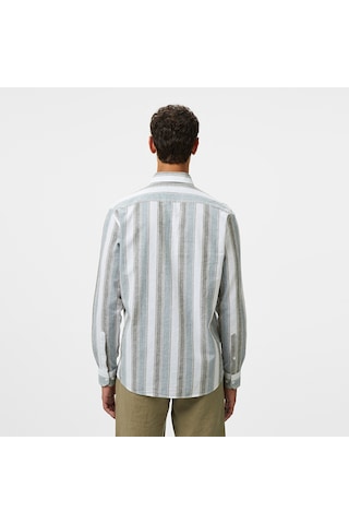 Nautica Erkek Yeşil Classic Fit Çizgili Gömlek Çizgili W55400t Yeşil