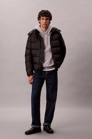 Calvin Klein Erkek Normal Kalıp Çıkarılabilir Kapüşonlu Şişme Mont - Siyah Black