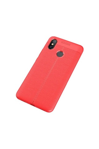 Xiaomi Mi Max 3 Kılıf Deri Silikon Yüzeyli Yüksek Kaliteli Silikondan Üretilmiş Premium Silikon Kapak Ryc/niss Kirmizi