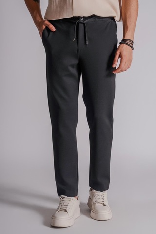 Braccas Erkek Yandan Cepli Beli Lastikli Relaxed Fit Chino Pantolon Siyah Siyah
