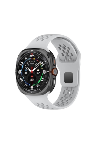 Galaxy Uyumlu Watch Ultra 47mm Zore Krd-119 Delikli Tasarım Silikon Kordon-gri