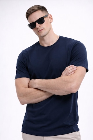 Freemen Erkek/unisex Bisiklet Yaka Basic Tişört %100 Pamuk-371 Lacivert