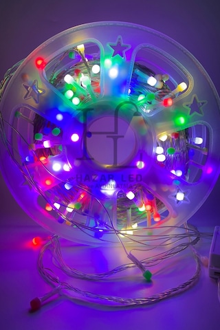 50 M Rgb İp Led Işık Ip20 İç Mekan Eklenebilir Fonksiyonlu Şeffaf Kablolu Dekoratif Led Işık Çok Renkli