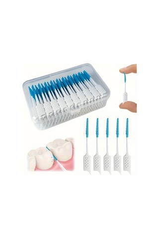 Willowhaven 200 Adet Mavi Diş İpi - Yumuşak Silikon İnterdental Fırça, Etkili Temizlik Ve Hassas Diş Etleri İçin