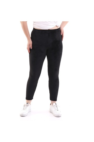 Winmoda34 Kadife Battal Tayt Siyah