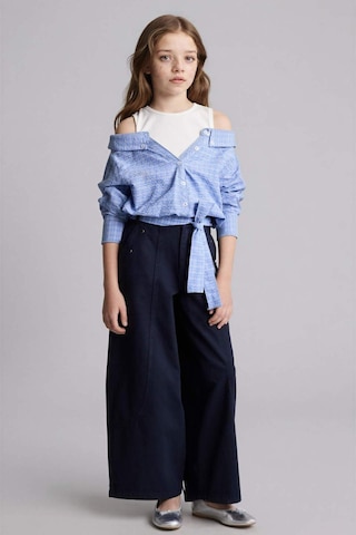 Defacto Wıde Baggy Fıt Gabardin Pantolon Kız Çocuk H4436a826smnv28 Lacivert-nv28