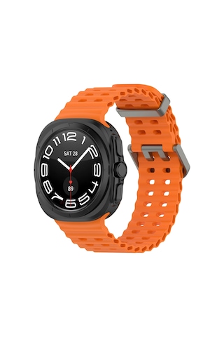 Samsung Galaxy Watch 7 Ultra İle Uyumlu Airflow Metal Tokalı Yumuşak Soft Silikon Kordon