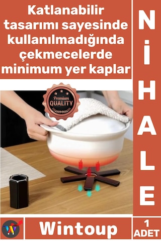 Nihale Isıya Dayanıklı Mutfak Tezgâh Masa Koruyucu Modern Pratik Yer Tasarruflu Katlanabilir Nihale Çok Renkli