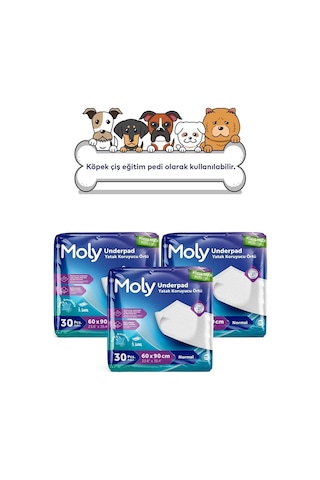 Moly Yatak Koruyucu Örtü 60x90 Cm 30'lu X 3 Adet