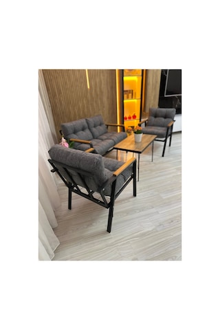 Menekşe Balkon, Bahçe,teras,cafe - Salon - Metal Kanepe Koltuk Takımı - 2 1 1 Sehpa