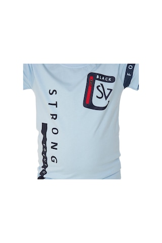 Toontoy Kids Toontoy Erkek Çocuk T-shirt Strong Baskılı Mavi