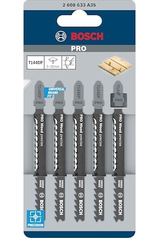 Hassas Kesim Serisi Ahşap İçin T 144 Dp Dekupaj Testeresi Bıçağı / 5'li Paket