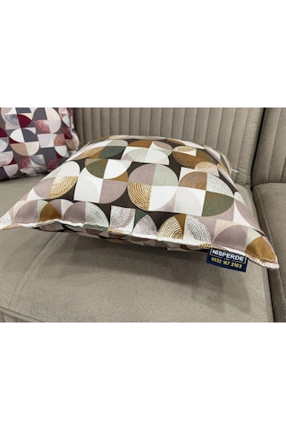 Nivemeshome Mozaik Yeşil-kahve 45x45 Dolgulu Kırlent Kılıfı Yeşil