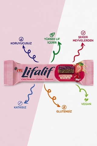 Lifalif Kırmızı Meyveli Meyve Bar 35 G X 16 Adet
