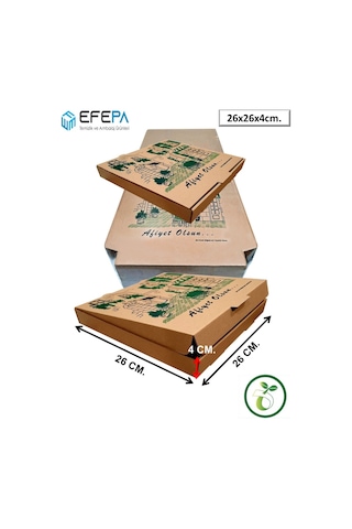 Pizza Kutusu 26X26X4 Cm. 100'Lü Paket