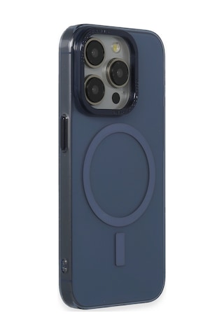 Cosmotex Newface Apple iPhone Uyumlu  15 Pro Max Kılıf Anka Pc Magneticsafe Sert Metal Kapak - Lacivert