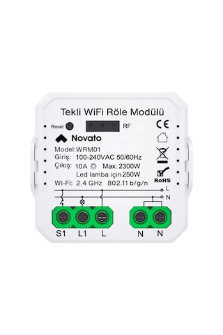 Tuya Uyumlu Tekli Wifi Akıllı Anahtar 10a - 220v Röle - Tek Çıkışlı, Anahtar Girişli, Google Asistan, Alexa D Genel