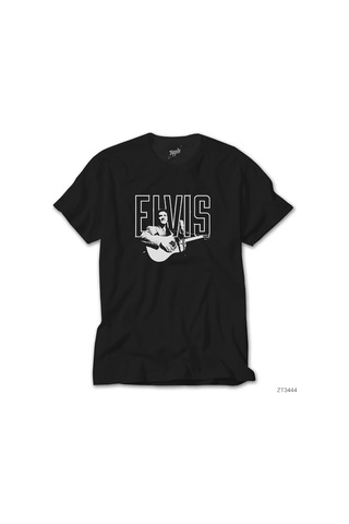 Elvis Presley Guitar Siyah Tişört Siyah