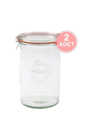 1000 Ml Cam Saklama Kavanozu 2 Adet Şeffaf