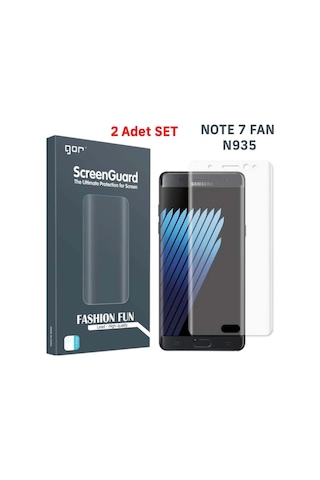 Gor Galaxy Note 7 Fan 3D Kavisli Darbe Emici Full Ekran Koruyucu Şeffaf (276815766)