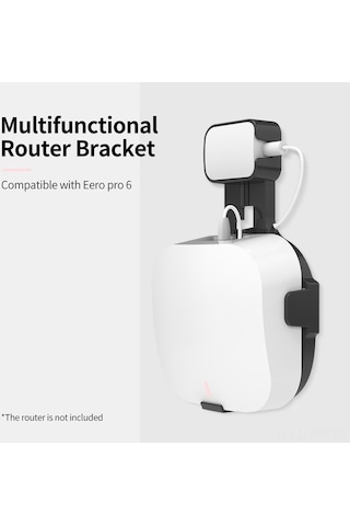Novahub Duvara Monte Eero Pro 6 Yönlendirici Askısı - Siyah/beyaz, Çıkarılabilir Fiş Tutucu, Kablo Saklama, Vidalı/vidasız Montaj