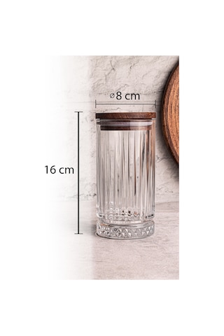 Mira Ahşap Vakumlu Kapaklı Cam Saklama Kabı 450 ml