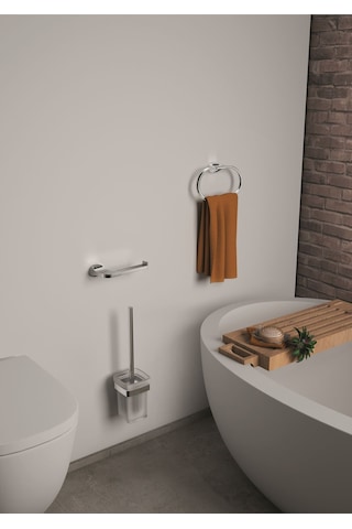 Stelvio Tuvalet Fırçalık - Krom Krom