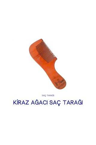 1sen Art & Beauty Kiraz Ağacı Saç Tarağı Geniş Dişli Doğal Ahşap Tarak