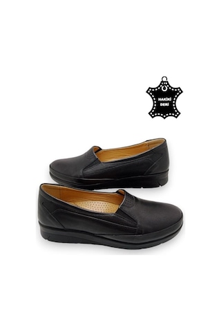 Kadın Hakiki Deri Içi Deri Comfort Tam Ortopedik Anne Ayakkabı Siyah