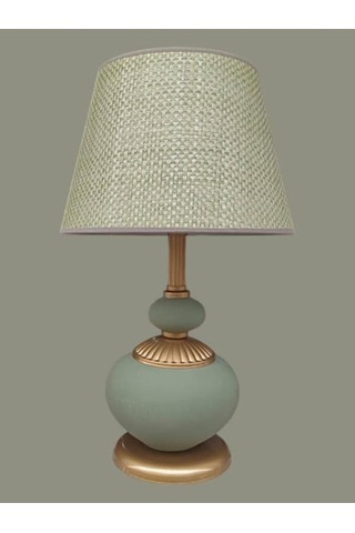 Athyra Abajur Yeşil Yeşil Hasır Şapkalı Haki