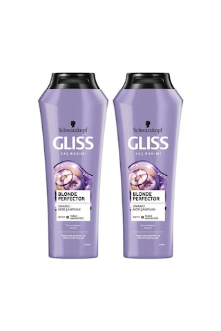 Schwarzkopf Gliss Blonde Perfector Mor Şampuan 2x250 ML