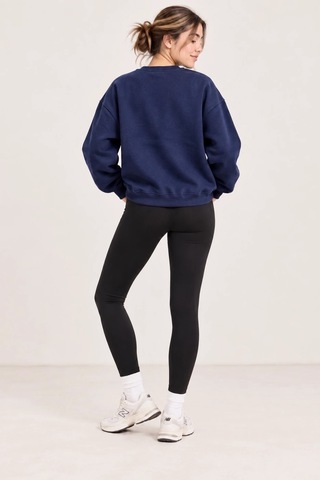 Bbbutikbasic Kadın Kuzu Nakışlı Bisiklet Yaka 3 İplik Sweatshirt My3535 Lacivert
