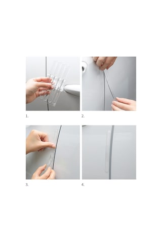 4 Adet Araba Kapı Kenar Şeffaf Anti Çarpışma Koruma Şeritleri