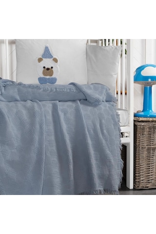 Kanz Bebek Waffle Müslin Nakışlı Pike Knz-021 Teddy