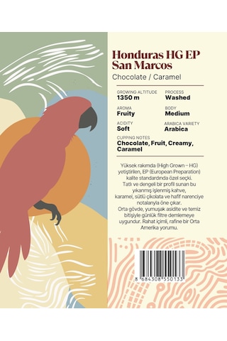 Honduras Hg Ep San Marcos Yöresel Filtre Kahve 250 Gr. Çekirdek Kahve