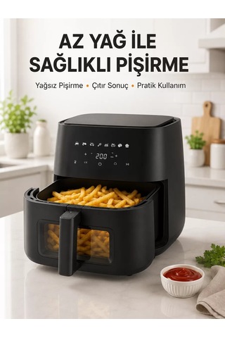 Yağsız Yemek Pişirme İçin Dijital Air Fryer Fritöz 3344604