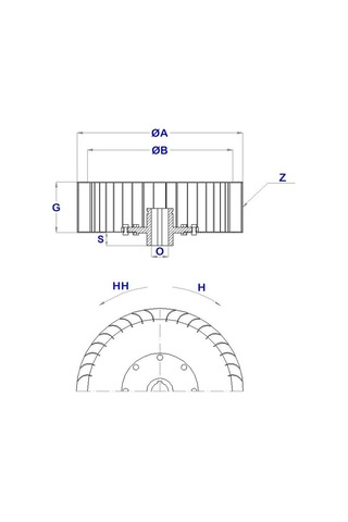 Çap 140 Boy 75 Delik 14 Mm Sol Yön Radyal Fan Pervanesi