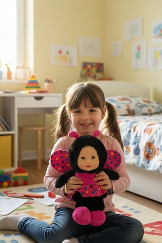 Sevimli Bebek Yüzlü Arı Peluş Oyuncak Arı Kostümlü Bebek 25 Cm - Yumuşak Uyku Arkadaşı Hediyelik Pembe