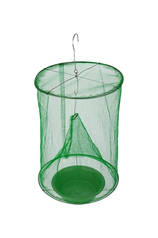 Xiyyadms Demir Tel Ve Gazlı Malzeme Yeşil Sinek Tutma Kafesi, Yem Tablası İle 1 Adet