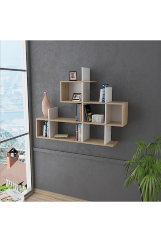 Lagomood Enky Duvar Raf Beyaz & Meşe