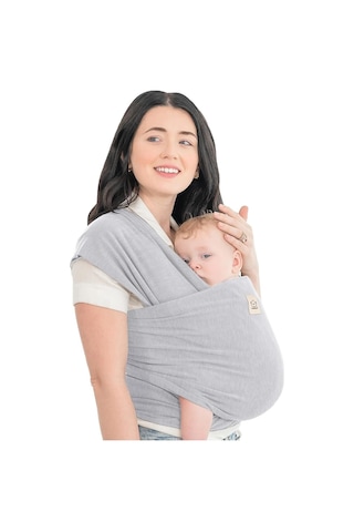 Keababies Bebek Taşıyıcısı, Nefes Alabilir, Ergonomik ve Eller Serbest Sarma Taşıyıcı Portbebe Açık Gri Tek Ebat