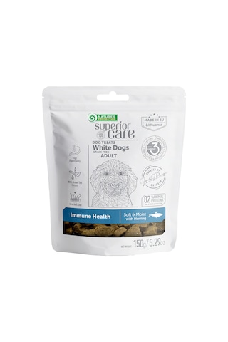 Nature S Protection Superior Care Beyaz Tüylü Köpekler İçin Ringa Balıklı Bağışıklık Destekli Köpek Ödülü 150g
