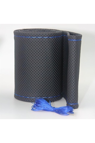 Renault Kangoo Uygun Deri Direksiyon Kılıfı Sarmalı Dikmeli Mavi Dikişli Kokusuz Mavi