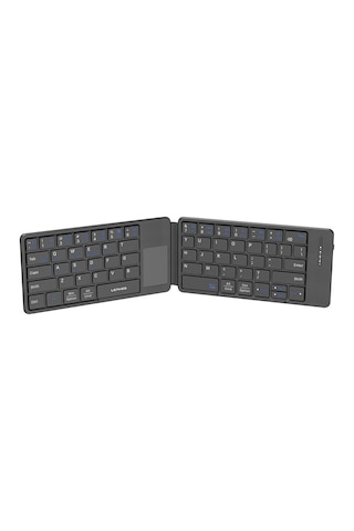 Lenyes Wk109 Sessiz Tuş Tasarımlı Touch Padli Katlanabilir Bluetoothlu Kablosuz Klavye Siyah