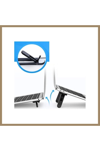 Kahveci.store 2 Kademeli Katlanabilir Ve Yapışkanlı Laptop Standı Siyah 22