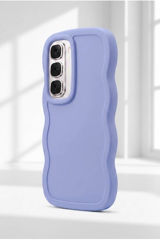 Infinix Hot 60i 4g / Hot 60 5g Uyumlu Dalgalı Tasarım Kamera Korumalı Mat Silikon Telefon Kılıfı-54233 Mor