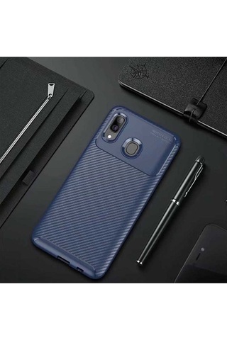 Samsung Uyumlu Galaxy A10s Kılıf Zore Negro Silikon Kapak Lacivert