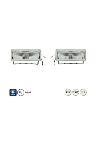 Carub Sis Lambası 12V H3 13 X 4 CM Dikdörtgen Emark Belgeli Sağ Sol Takım Beyaz BR3009527 Carub Sis Lambası 12V H3 13 X 4 CM Dikdörtgen Emark Belgeli Sağ Sol Takım Beyaz BR3009527